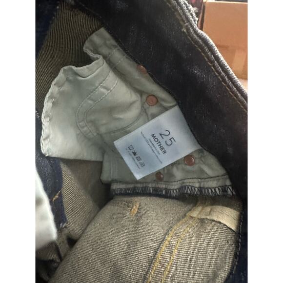 Mother Jeans Looker Ankle Fray Distressed High Waist Skinny Wicked Wildflower 25 - Picture 7 of 7